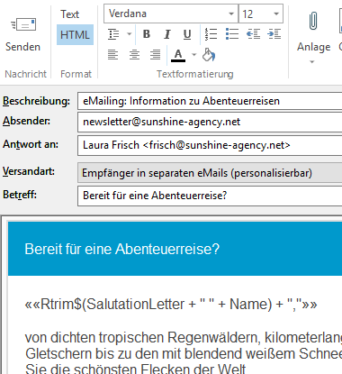 Marketing Software mit Vorlagen für eMails