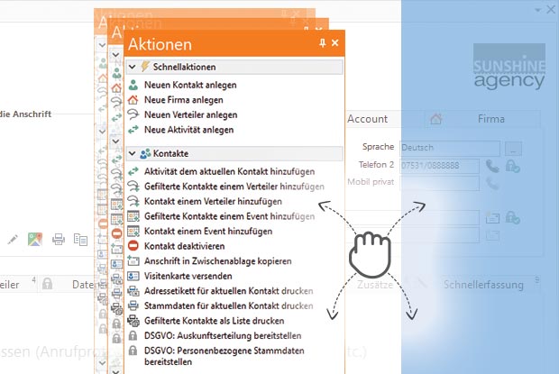 cRM10-Action-Panel-Oberfläche-Ausschnitt