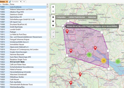 geografisch filtern auf Landkarte