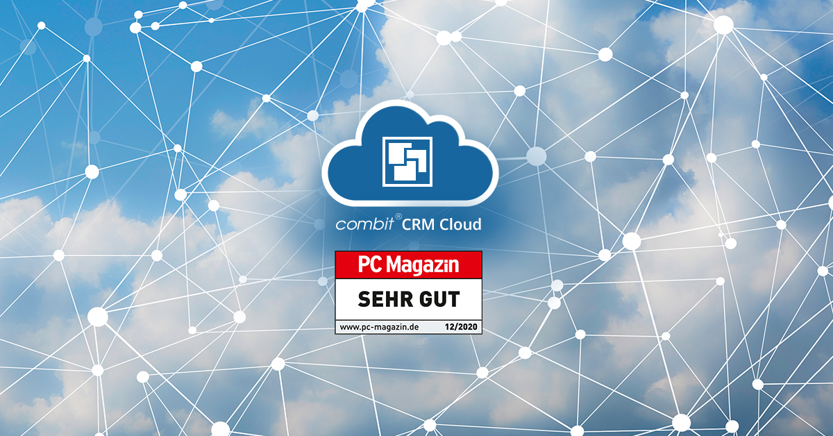 SEHR GUT für combit CRM Cloud – ausgezeichnet von PC Magazin