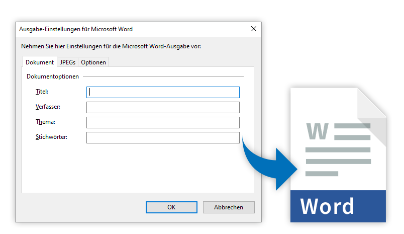 Neue Funktionen im Word-Export