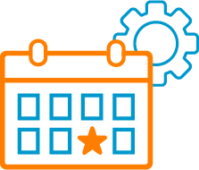 zahnrad und kalender