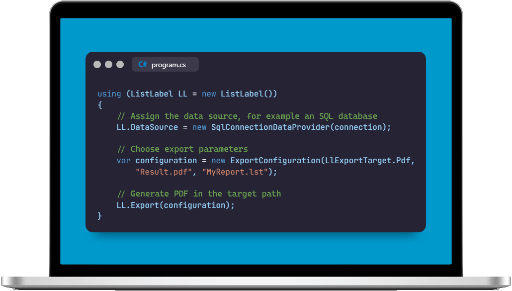 List & Label in .NET integrieren